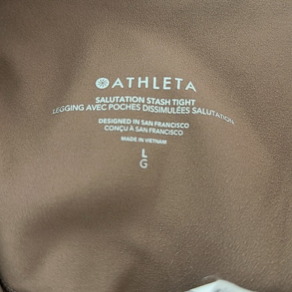 ATHLETA Salutation Stash Tight Leggings 7/8 rustic beige L - Picture 7 of 8